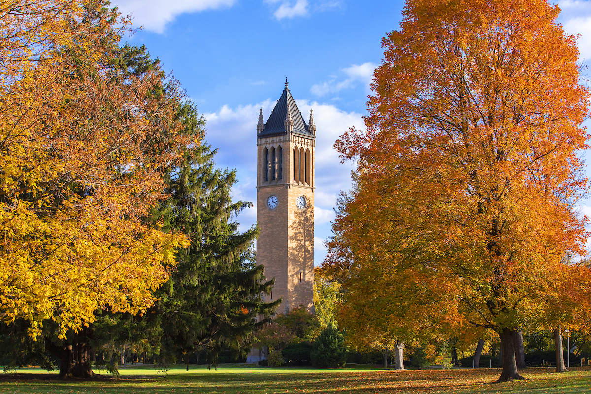 Campanile in fall 2021.  (Christopher Gannon/Iowa State University)